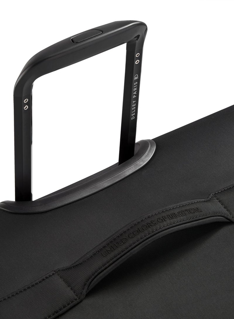 UNITED COLORS OF BENETTON Color Block 81 Cm 4-Double Wheeled Softside Expandable Check-In Luggage Trolley Case - Black - Image 5